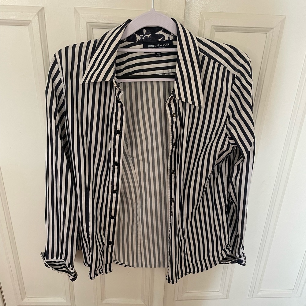 Jones New York Striped Button Down